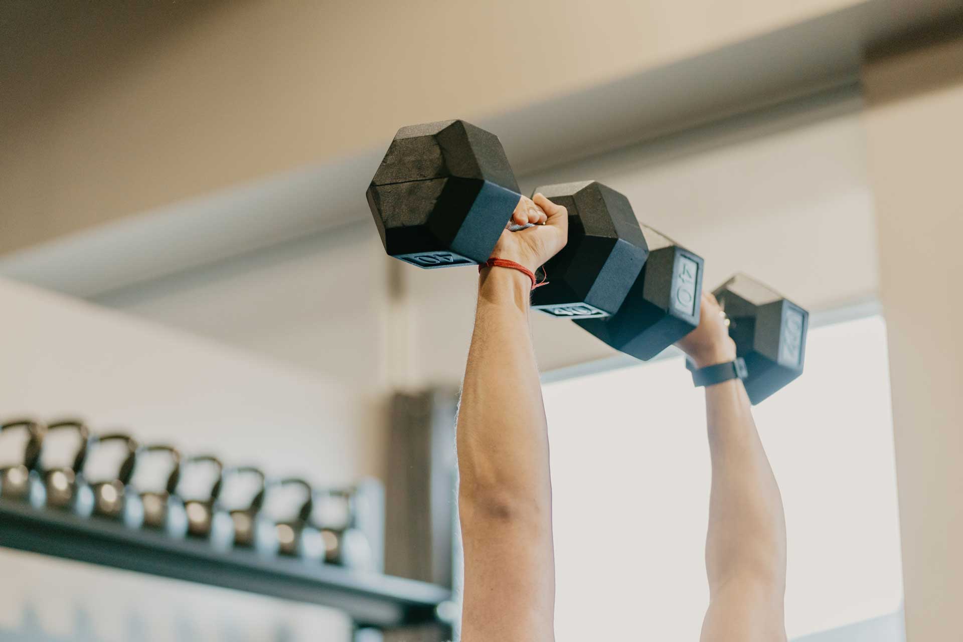 Dumbbell lifting at Orleans CrossFit
